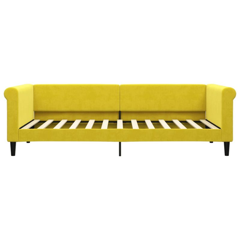 Casa si Gradina - Mobilier - Paturi si accesorii - Paturi - Pat de zi cu saltea, galben, 90x200 cm, catifea - Infinity.ro