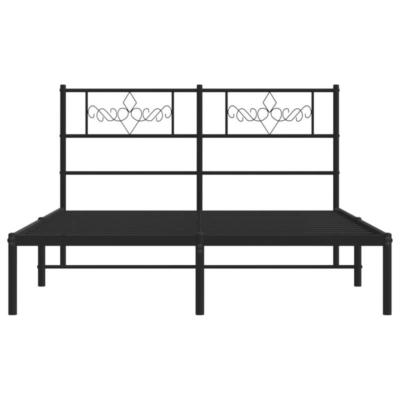 Casa si Gradina - Mobilier - Paturi si accesorii - Paturi - Cadru de pat metalic cu tablie, negru, 140x190 cm - Infinity.ro