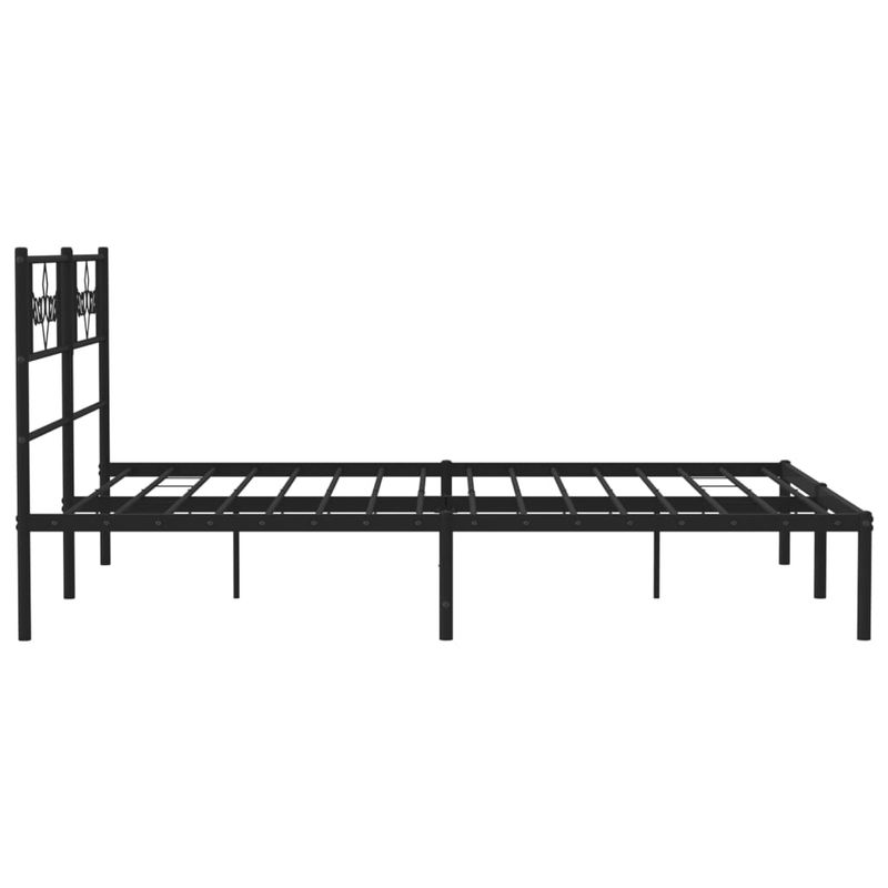 Casa si Gradina - Mobilier - Paturi si accesorii - Paturi - Cadru de pat metalic cu tablie, negru, 140x190 cm - Infinity.ro