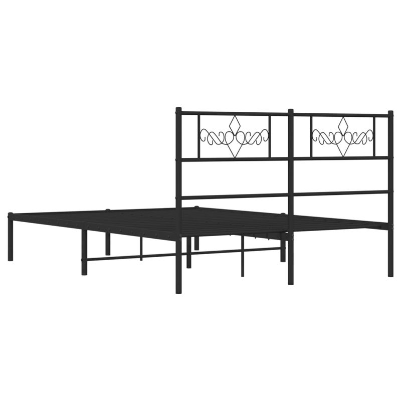 Casa si Gradina - Mobilier - Paturi si accesorii - Paturi - Cadru de pat metalic cu tablie, negru, 140x190 cm - Infinity.ro