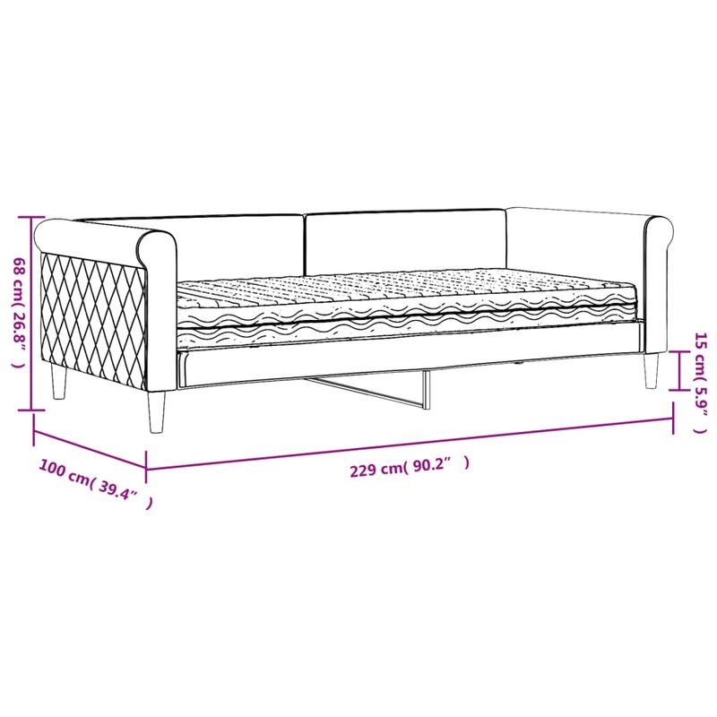Casa si Gradina - Mobilier - Paturi si accesorii - Paturi - Pat de zi cu saltea, galben, 90x200 cm, catifea - Infinity.ro