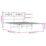 Casa si Gradina - Mobilier - Paturi si accesorii - Paturi - Cadru de pat metalic cu tablie, negru, 140x190 cm - Infinity.ro