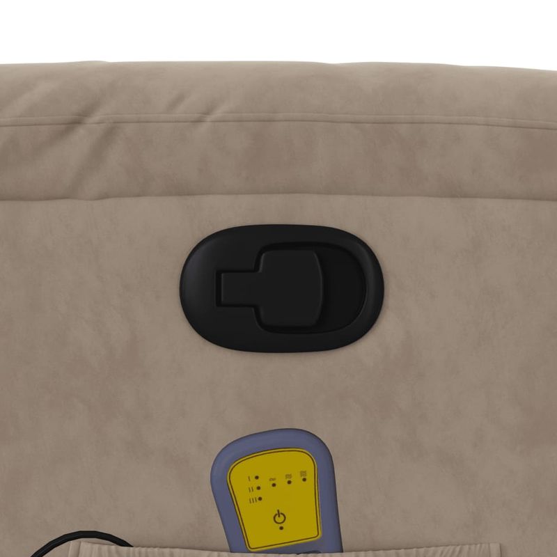 Ingrijire personala si Cosmetice - Sanatate si wellness - Articole wellness - Fotolii de masaj - Fotoliu de masaj rabatabil cu ridicare, gri taupe, microfibra, model înclinare pe spate manuală - Infinity.ro