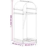 Casa si Gradina - Termice - Sobe, Seminee si accesorii - Accesorii seminee si sobe - Suport pentru busteni, maro, 40x45x100 cm, otel galvanizat - Infinity.ro