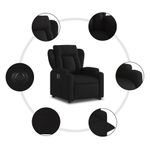 Casa si Gradina - Mobilier - Scaune si fotolii - Fotolii - Fotoliu electric rabatabil cu ridicare, negru, textil - Infinity.ro
