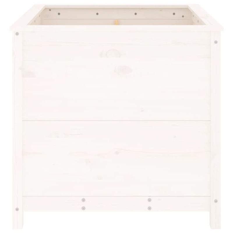 Casa si Gradina - Gradinarit si plante - Plante si ghivece - Ghivece si suporturi - Jardiniera de gradina, alb, 82,5x82,5x78 cm, lemn masiv de pin - Infinity.ro