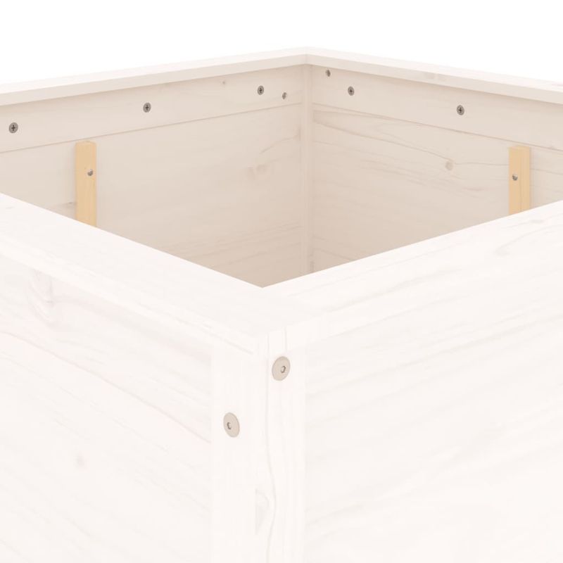 Casa si Gradina - Gradinarit si plante - Plante si ghivece - Ghivece si suporturi - Jardiniera de gradina, alb, 82,5x82,5x78 cm, lemn masiv de pin - Infinity.ro