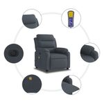Ingrijire personala si Cosmetice - Sanatate si wellness - Articole wellness - Fotolii de masaj - Fotoliu electric de masaj rabatabil, gri inchis, catifea - Infinity.ro