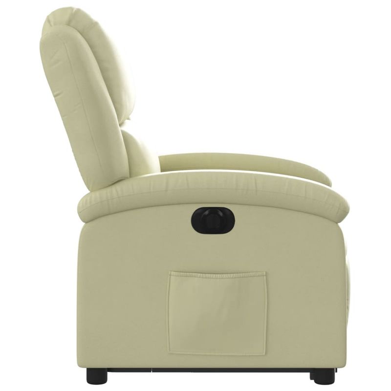 Casa si Gradina - Mobilier - Scaune si fotolii - Fotolii - Fotoliu rabatabil electric cu ridicare, crem, piele naturala - Infinity.ro