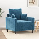 Casa si Gradina - Mobilier - Canapele si coltare - Canapele - Canapea de o persoana, Albastru, 60 cm, catifea - Infinity.ro