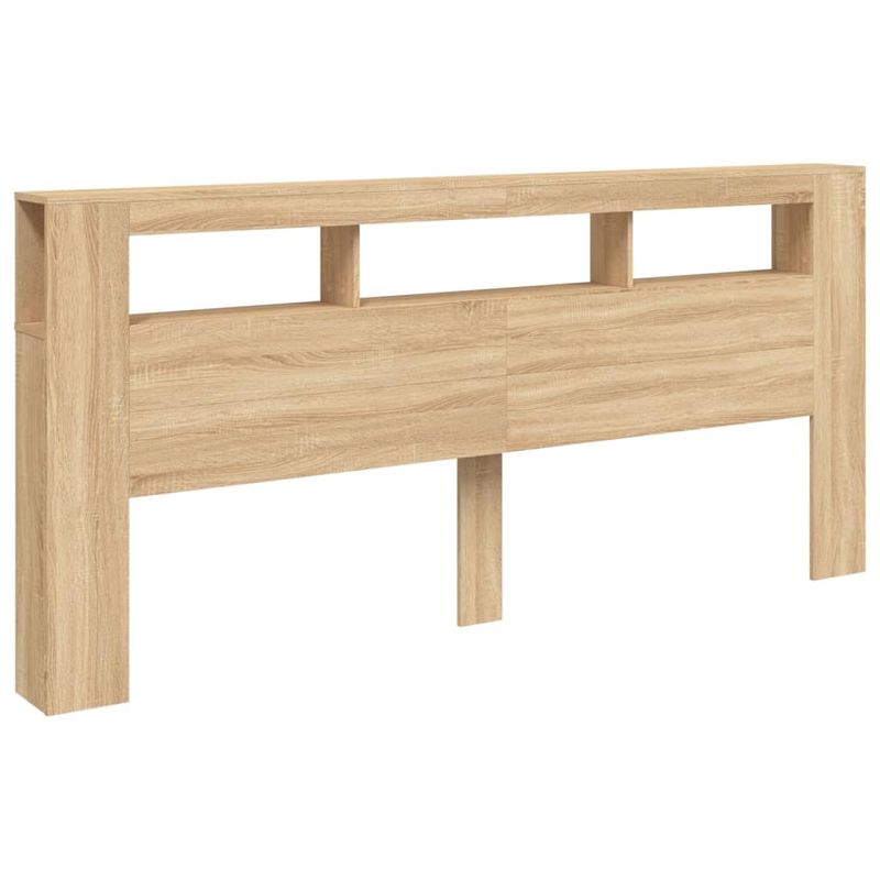 Casa si Gradina - Mobilier - Paturi si accesorii - Accesorii paturi - Tablie de pat cu LED, stejar sonoma, 220x18,5x103,5 cm, lemn - Infinity.ro