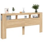 Casa si Gradina - Mobilier - Paturi si accesorii - Accesorii paturi - Tablie de pat cu LED, stejar sonoma, 220x18,5x103,5 cm, lemn - Infinity.ro