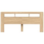 Casa si Gradina - Mobilier - Paturi si accesorii - Accesorii paturi - Tablie de pat cu LED, stejar sonoma, 220x18,5x103,5 cm, lemn - Infinity.ro