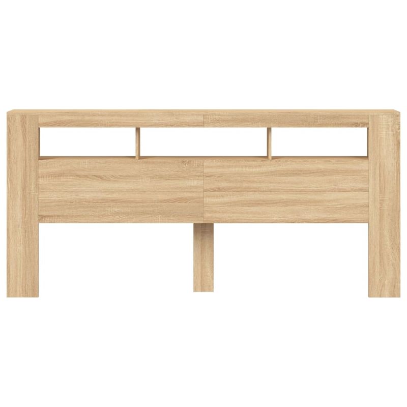 Casa si Gradina - Mobilier - Paturi si accesorii - Accesorii paturi - Tablie de pat cu LED, stejar sonoma, 220x18,5x103,5 cm, lemn - Infinity.ro