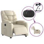 Casa si Gradina - Mobilier - Scaune si fotolii - Fotolii - Fotoliu rabatabil electric, crem, piele ecologica - Infinity.ro