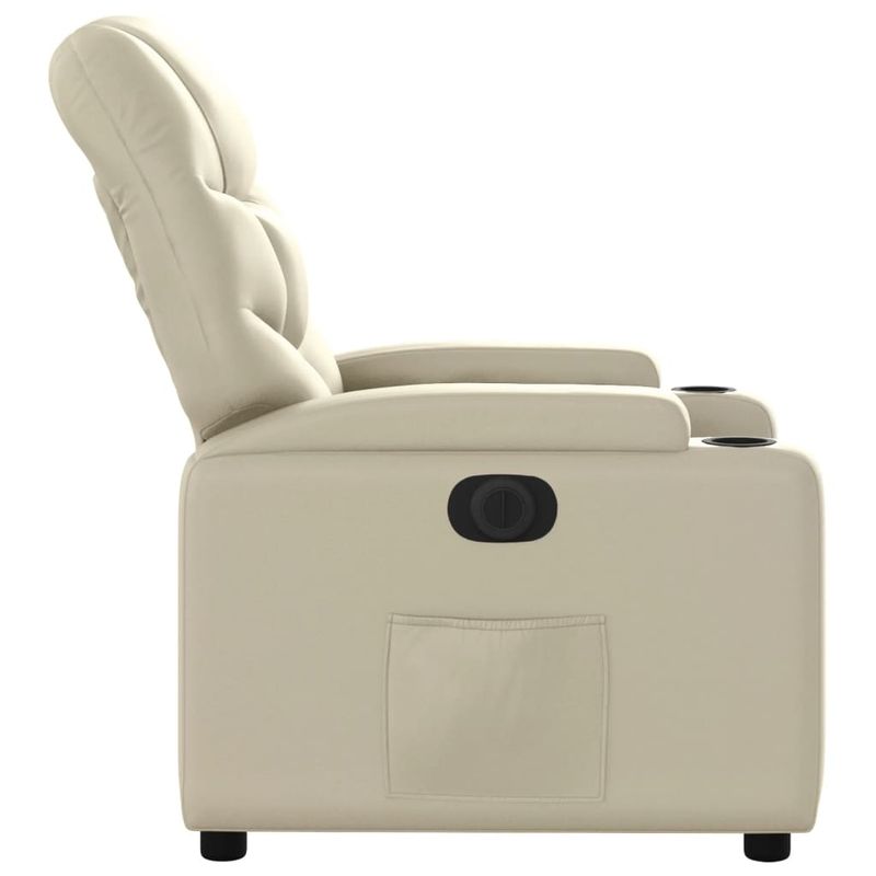 Casa si Gradina - Mobilier - Scaune si fotolii - Fotolii - Fotoliu rabatabil electric, crem, piele ecologica - Infinity.ro