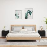 Casa si Gradina - Mobilier - Comode si corpuri - Noptiere - Noptiere montate pe perete cu lumini LED, 2 buc., negru - Infinity.ro