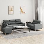 Casa si Gradina - Mobilier - Seturi de mobilier - Seturi living - Set de canapele cu perne, 3 piese, gri inchis, textil - Infinity.ro