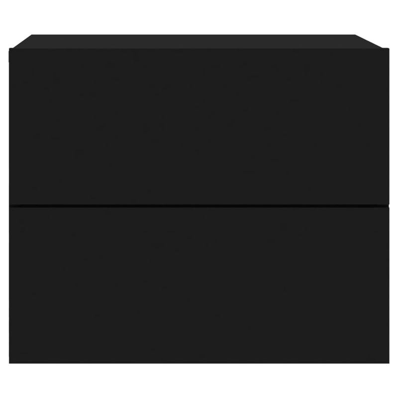 Casa si Gradina - Mobilier - Comode si corpuri - Noptiere - Noptiere montate pe perete cu lumini LED, 2 buc., negru - Infinity.ro