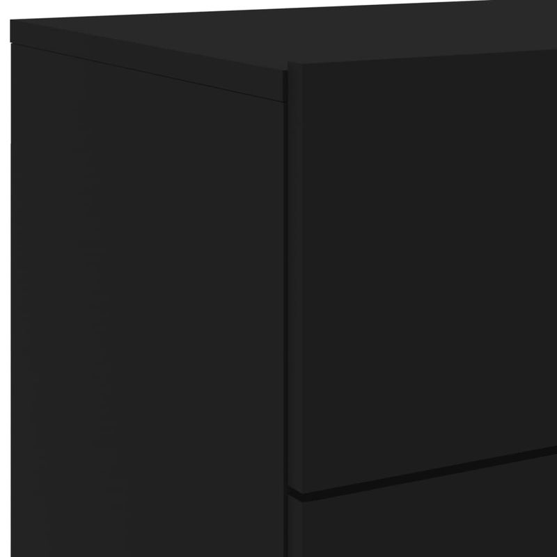 Casa si Gradina - Mobilier - Comode si corpuri - Noptiere - Noptiere montate pe perete cu lumini LED, 2 buc., negru - Infinity.ro