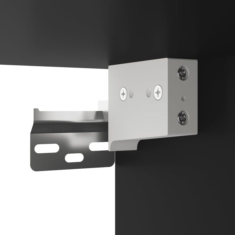 Casa si Gradina - Mobilier - Comode si corpuri - Noptiere - Noptiere montate pe perete cu lumini LED, 2 buc., negru - Infinity.ro