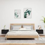Casa si Gradina - Mobilier - Comode si corpuri - Noptiere - Noptiere montate pe perete cu lumini LED, 2 buc., negru - Infinity.ro