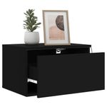 Casa si Gradina - Mobilier - Comode si corpuri - Noptiere - Noptiere montate pe perete cu lumini LED, 2 buc., negru - Infinity.ro