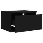 Casa si Gradina - Mobilier - Comode si corpuri - Noptiere - Noptiere montate pe perete cu lumini LED, 2 buc., negru - Infinity.ro