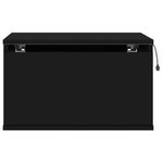 Casa si Gradina - Mobilier - Comode si corpuri - Noptiere - Noptiere montate pe perete cu lumini LED, 2 buc., negru - Infinity.ro
