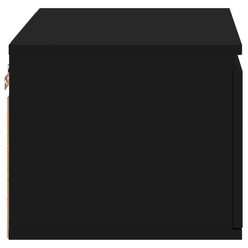 Casa si Gradina - Mobilier - Comode si corpuri - Noptiere - Noptiere montate pe perete cu lumini LED, 2 buc., negru - Infinity.ro