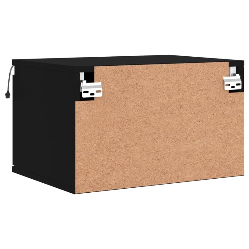 Casa si Gradina - Mobilier - Comode si corpuri - Noptiere - Noptiere montate pe perete cu lumini LED, 2 buc., negru - Infinity.ro