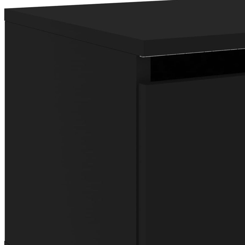 Casa si Gradina - Mobilier - Comode si corpuri - Noptiere - Noptiere montate pe perete cu lumini LED, 2 buc., negru - Infinity.ro