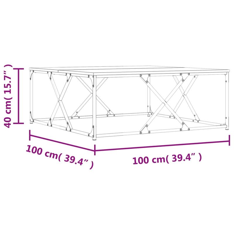 Casa si Gradina - Mobilier - Mese si birouri - Masute de cafea - Masuta de cafea gri sonoma 100x100x40 cm lemn prelucrat - Infinity.ro