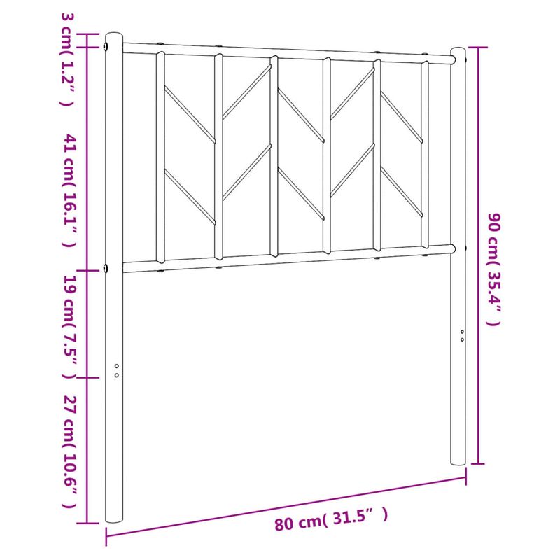 Casa si Gradina - Mobilier - Paturi si accesorii - Accesorii paturi - Tablie de pat metalica, alb, 75 cm - Infinity.ro