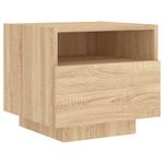Casa si Gradina - Mobilier - Comode si corpuri - Noptiere - Noptiere cu lumini LED, 2 buc., stejar sonoma, 40x39x37 cm - Infinity.ro