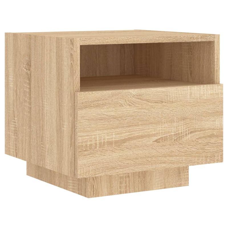 Casa si Gradina - Mobilier - Comode si corpuri - Noptiere - Noptiere cu lumini LED, 2 buc., stejar sonoma, 40x39x37 cm - Infinity.ro