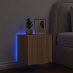 Casa si Gradina - Mobilier - Comode si corpuri - Comode - Comoda TV de perete cu lumini LED, stejar sonoma, 40,5x35x40 cm - Infinity.ro