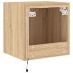 Casa si Gradina - Mobilier - Comode si corpuri - Comode - Comoda TV de perete cu lumini LED, stejar sonoma, 40,5x35x40 cm - Infinity.ro
