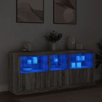 Casa si Gradina - Mobilier - Comode si corpuri - Comode - Servanta cu lumini LED, gri sonoma, 162x37x67 cm - Infinity.ro