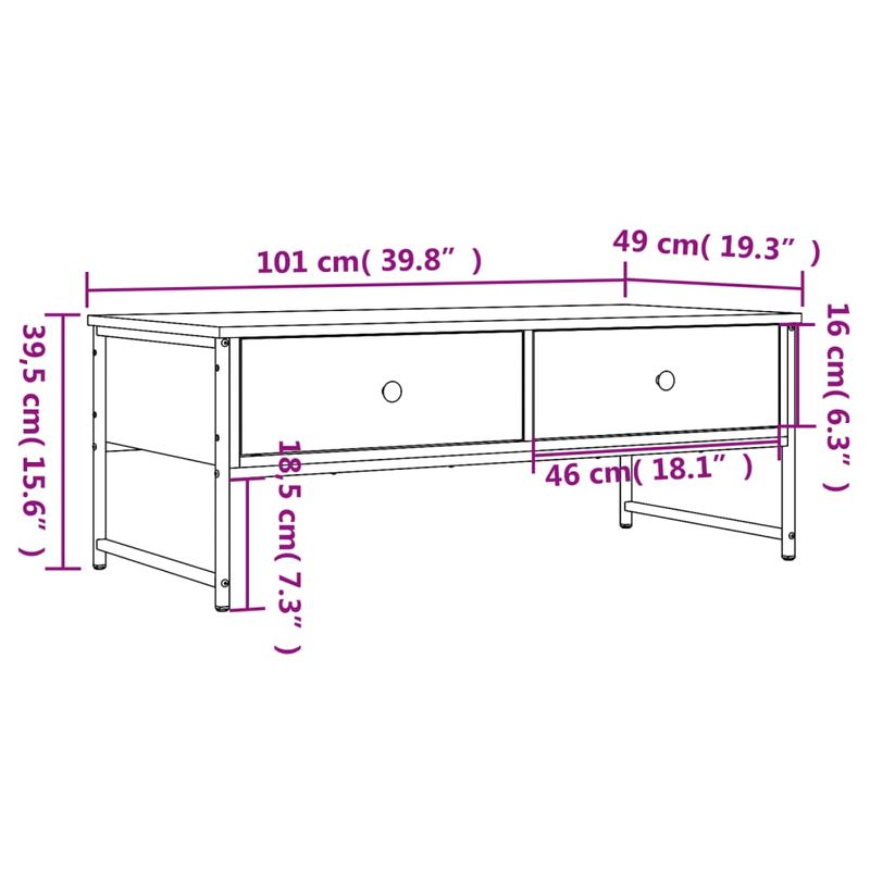 Casa si Gradina - Mobilier - Mese si birouri - Masute de cafea - Masuta de cafea, stejar maro, 101x49x39,5 cm, lemn prelucrat - Infinity.ro