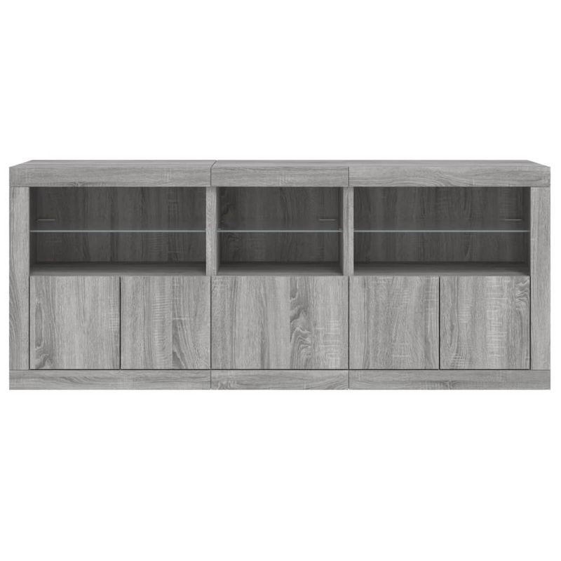 Casa si Gradina - Mobilier - Comode si corpuri - Comode - Servanta cu lumini LED, gri sonoma, 162x37x67 cm - Infinity.ro