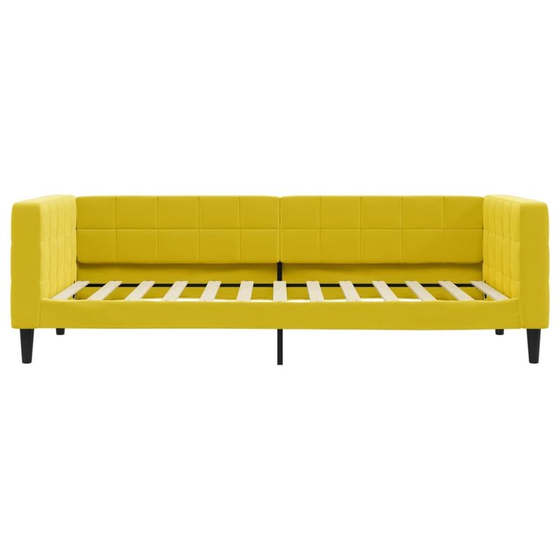 Casa si Gradina - Mobilier - Paturi si accesorii - Paturi - Pat de zi cu saltea, galben, 90x200 cm, catifea - Infinity.ro