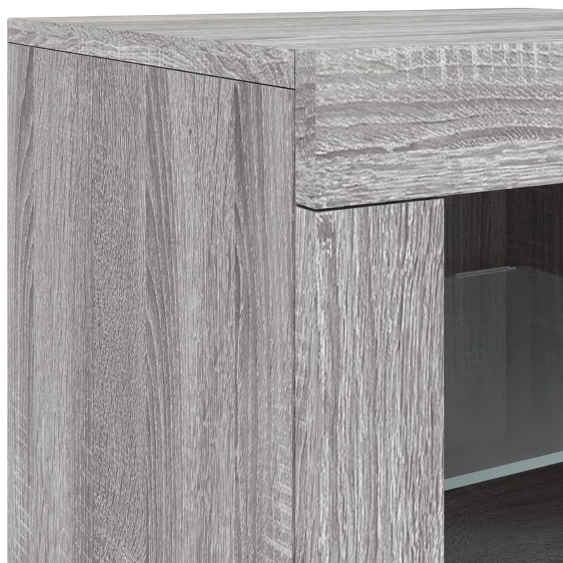Casa si Gradina - Mobilier - Comode si corpuri - Comode - Servanta cu lumini LED, gri sonoma, 162x37x67 cm - Infinity.ro
