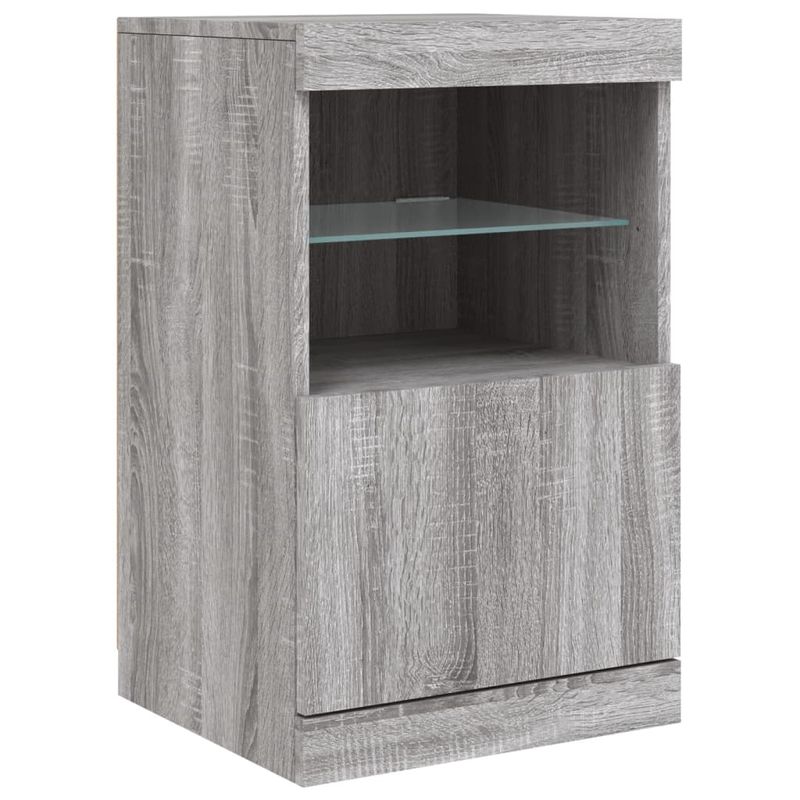Casa si Gradina - Mobilier - Comode si corpuri - Comode - Servanta cu lumini LED, gri sonoma, 162x37x67 cm - Infinity.ro