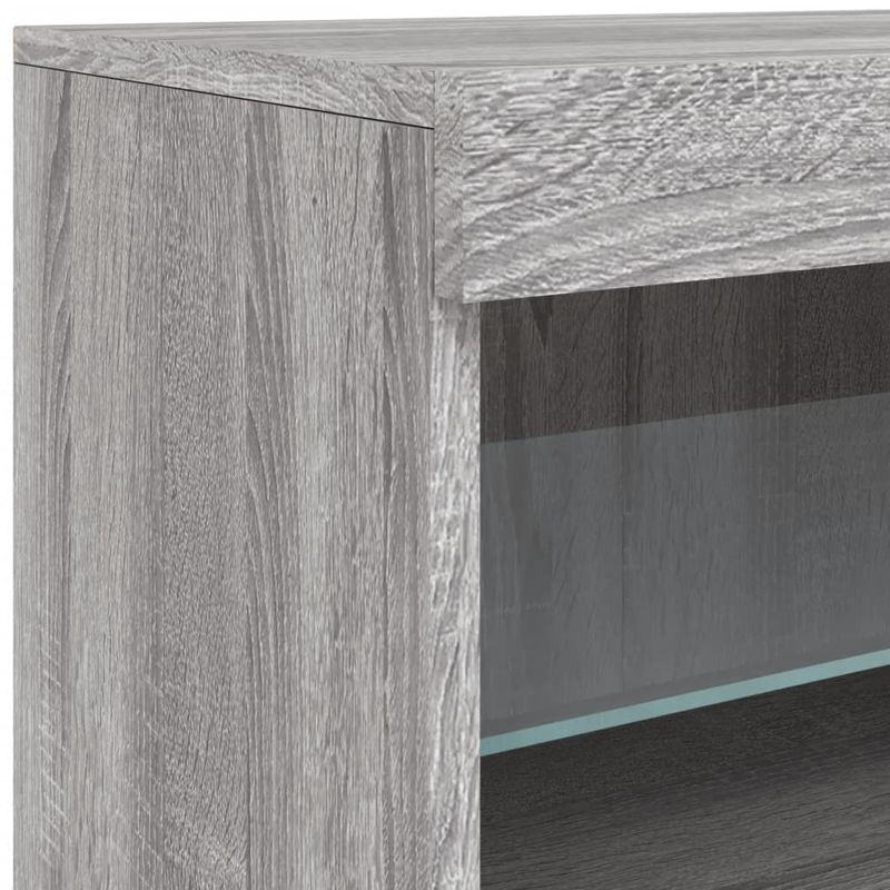 Casa si Gradina - Mobilier - Comode si corpuri - Comode - Servanta cu lumini LED, gri sonoma, 162x37x67 cm - Infinity.ro