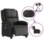 Ingrijire personala si Cosmetice - Sanatate si wellness - Articole wellness - Fotolii de masaj - Fotoliu de masaj rabatabil electric, negru, piele naturala - Infinity.ro