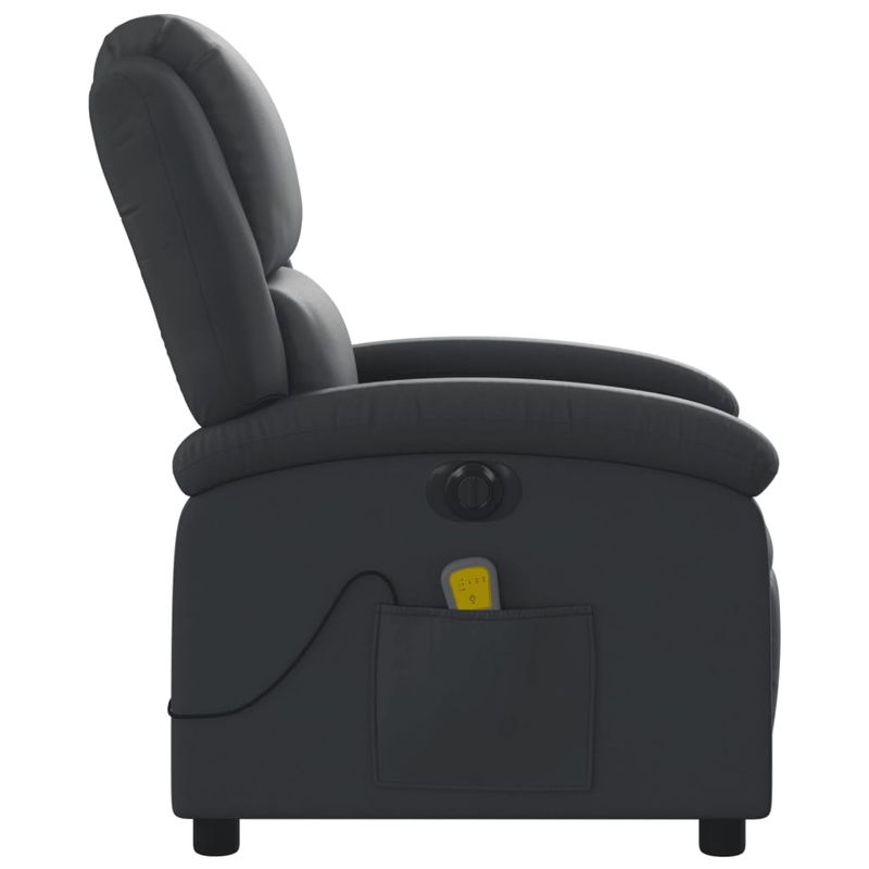 Ingrijire personala si Cosmetice - Sanatate si wellness - Articole wellness - Fotolii de masaj - Fotoliu de masaj rabatabil electric, negru, piele naturala - Infinity.ro