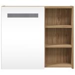 Casa si Gradina - Mobilier - Mobilier baie - Corpuri baie - Dulap cu oglinda de baie cu LED, stejar deschis, 60x13x52 cm - Infinity.ro
