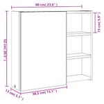 Casa si Gradina - Mobilier - Mobilier baie - Corpuri baie - Dulap cu oglinda de baie cu LED, stejar deschis, 60x13x52 cm - Infinity.ro