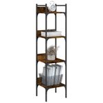 Casa si Gradina - Mobilier - Biblioteci si rafturi - Biblioteci - Biblioteca 4 niveluri, stejar fumuriu, 35x30x138,5 cm - Infinity.ro